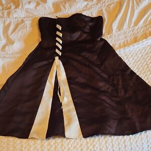 Brown & White Strapless Y2k Dress Size Medium